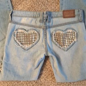 Frankie B Studded Distressed Heart jeans 26